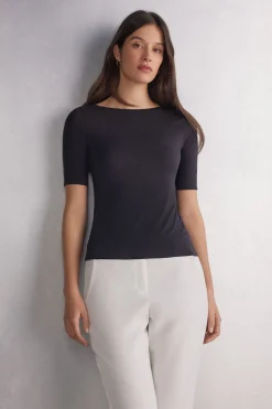 Boat-Neck Fresh Bamboo Top