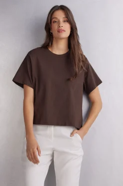 Boxy fit Short-Sleeved Cotton Top