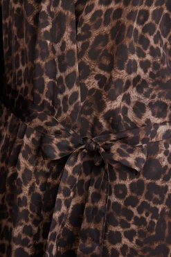 Luxurious Leopard Viscose Satin Kimono