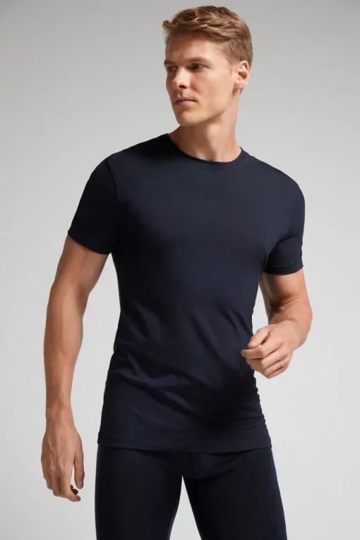 Short-Sleeve T-Shirt in Stretch Merino Wool