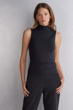 Sleeveless High-Neck Micromodal Top